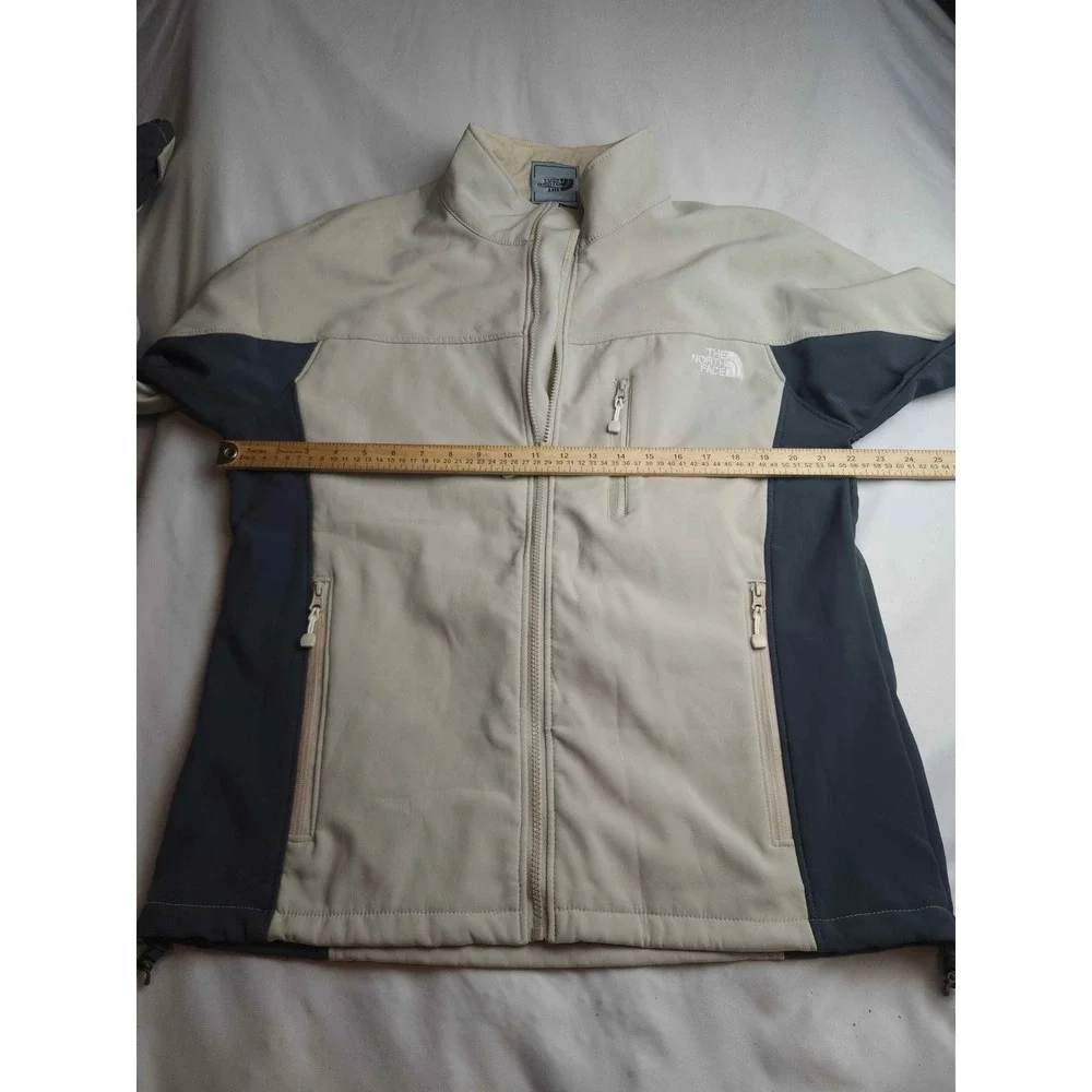 The North Face Apex Bionic Softshell Jacket Mens Medium Cream Grey Full Zip